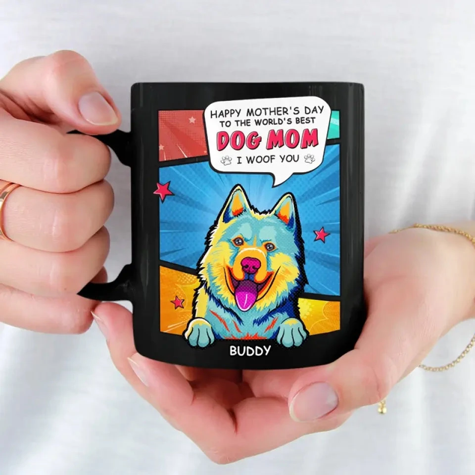 World's Best Dog Mom - Dog Personalized Custom Black Mug - Mother's Day Gift For Pet Owners, Pet Lovers 3 World's Best Dog Mom - Dog Personalized Custom Black Mug - Mother's Day Gift For Pet Owners, Pet Lovers - Image 3