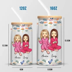 I Wish You Lived Next Door - Bestie Personalized Custom Glass Cup, Iced Coffee Cup - Gift For Best Friends, BFF, Sisters -Pawfect House Store 65f7afa5a9032