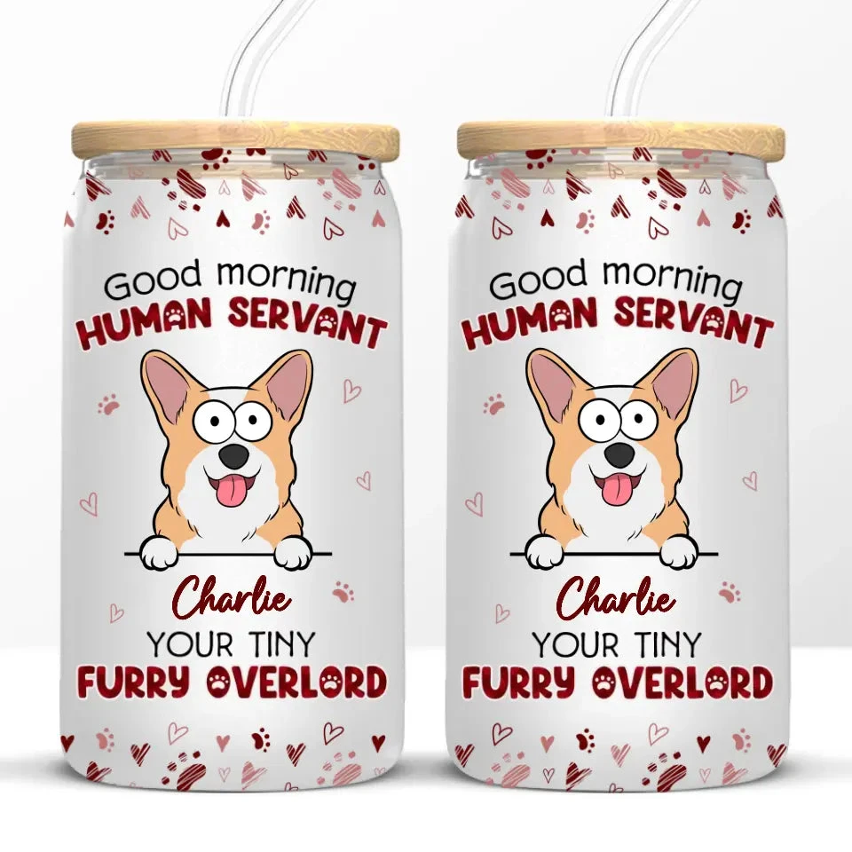 Your Tiny Furry Overlords - Dog & Cat Personalized Custom Glass Cup, Iced Coffee Cup - Gift For Pet Owners, Pet Lovers 6 Your Tiny Furry Overlords - Dog & Cat Personalized Custom Glass Cup, Iced Coffee Cup - Gift For Pet Owners, Pet Lovers - Image 6