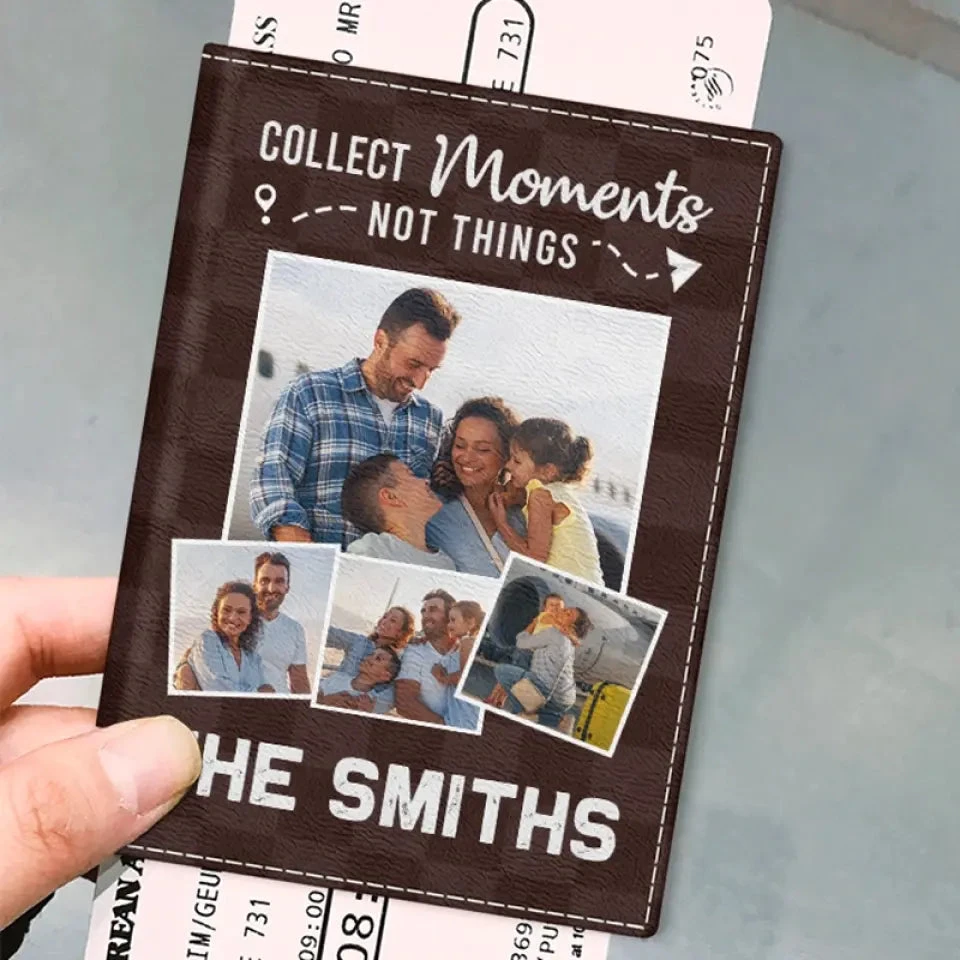 Custom Photo Collect Moments Together - Travel Personalized Custom Passport Cover, Passport Holder - Holiday Vacation Gift, Gift For Adventure Travel Lovers 2 Custom Photo Collect Moments Together - Travel Personalized Custom Passport Cover, Passport Holder - Holiday Vacation Gift, Gift For Adventure Travel Lovers - Image 2
