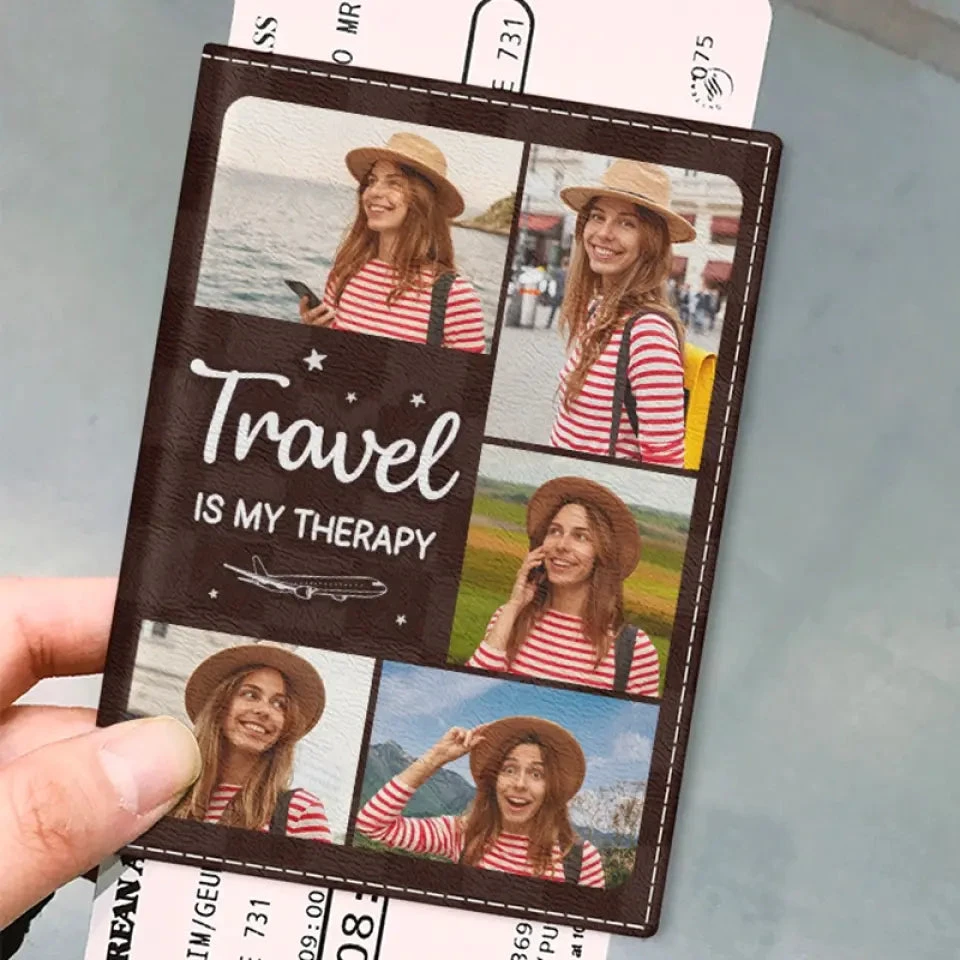 Custom Photo Catch Flights, Not Feelings - Travel Personalized Custom Passport Cover, Passport Holder - Holiday Vacation Gift, Gift For Adventure Travel Lovers 2 Custom Photo Catch Flights, Not Feelings - Travel Personalized Custom Passport Cover, Passport Holder - Holiday Vacation Gift, Gift For Adventure Travel Lovers - Image 2