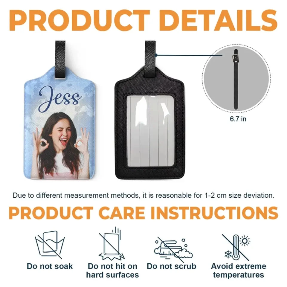 Custom Photo Travel Is My Passion - Travel Personalized Custom Luggage Tag - Holiday Vacation Gift, Gift For Adventure Travel Lovers 4 Custom Photo Travel Is My Passion - Travel Personalized Custom Luggage Tag - Holiday Vacation Gift, Gift For Adventure Travel Lovers - Image 4