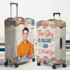 Custom Photo A Guy Loves Traveling - Travel Personalized Custom Luggage Cover - Holiday Vacation Gift, Gift For Adventure Travel Lovers -Pawfect House Store 65fa948b1fb25