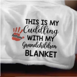 Think Of This Blanket As A Hug - Family Personalized Custom Blanket - Gift For Grandma -Pawfect House Store 65fbb99863614