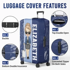 Travel Far Enough, You Meet Yourself - Travel Personalized Custom Luggage Cover - Holiday Vacation Gift, Gift For Adventure Travel Lovers -Pawfect House Store 65fd1140df62b