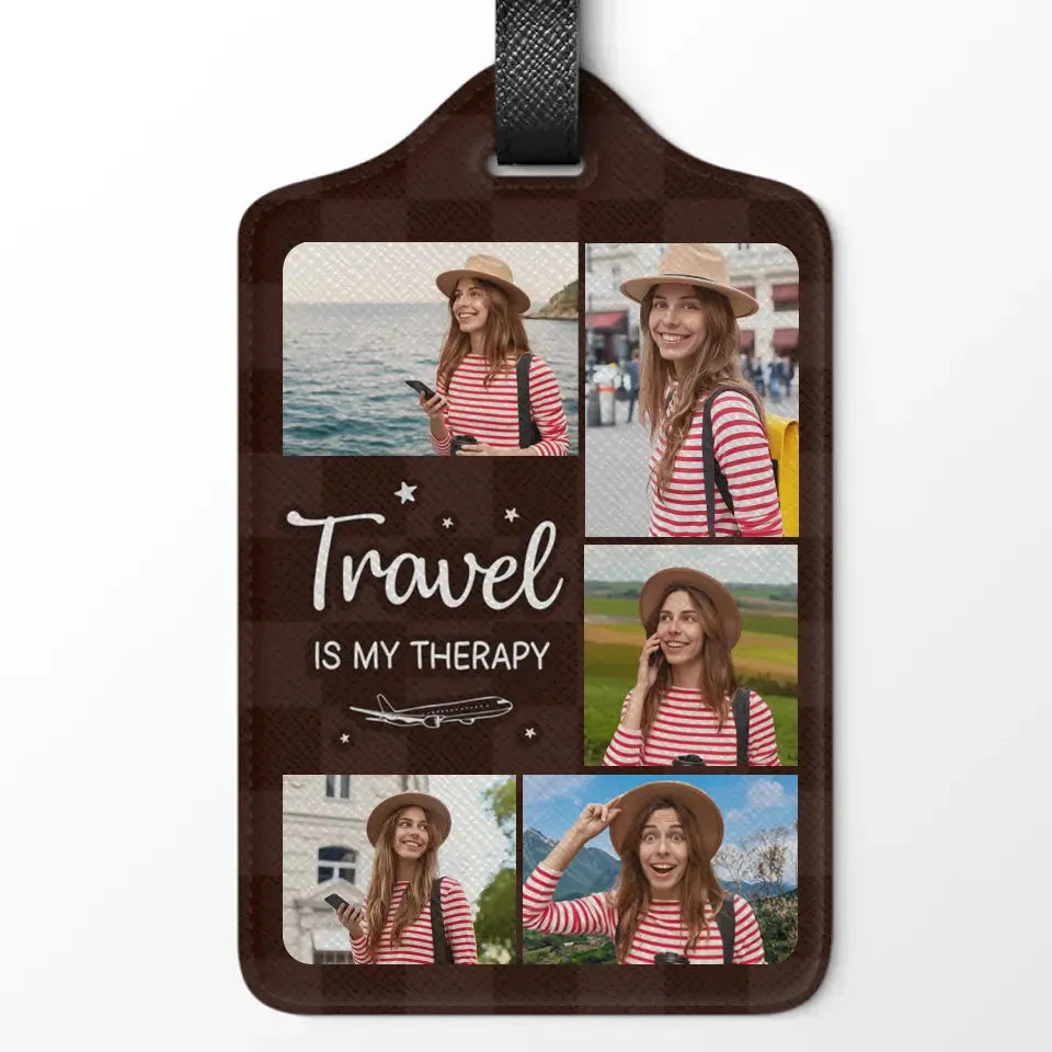 Custom Photo Catch Flights, Not Feelings - Travel Personalized Custom Luggage Tag - Holiday Vacation Gift, Gift For Adventure Travel Lovers 2 Custom Photo Catch Flights, Not Feelings - Travel Personalized Custom Luggage Tag - Holiday Vacation Gift, Gift For Adventure Travel Lovers - Image 2