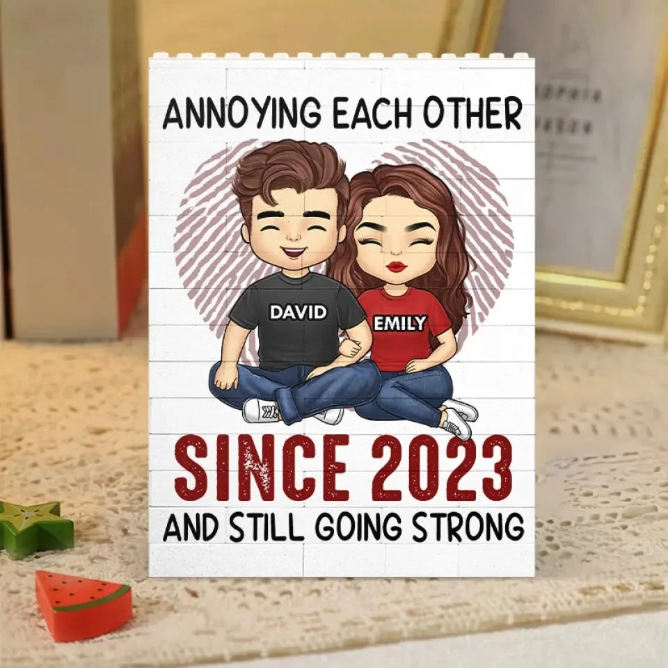 Annoying Each Other Still Going Strong - Couple Personalized Custom Vertical Rectangle Shaped Building Brick Blocks - Gift For Husband Wife, Anniversary 1 Annoying Each Other Still Going Strong - Couple Personalized Custom Vertical Rectangle Shaped Building Brick Blocks - Gift For Husband Wife, Anniversary