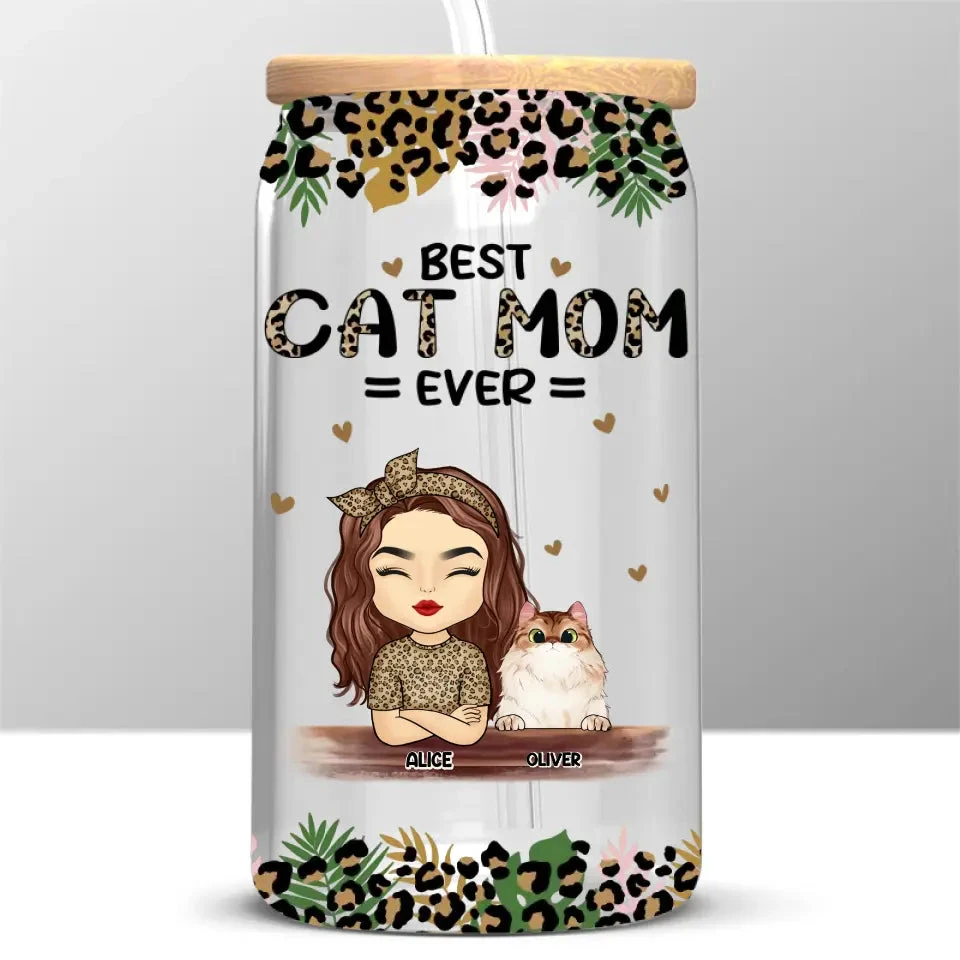 You Are The Best Cat Mom Ever - Dog & Cat Personalized Custom Glass Cup, Iced Coffee Cup - Mother's Day, Gift For Pet Owners, Pet Lovers 2 You Are The Best Cat Mom Ever - Dog & Cat Personalized Custom Glass Cup, Iced Coffee Cup - Mother's Day, Gift For Pet Owners, Pet Lovers - Image 2