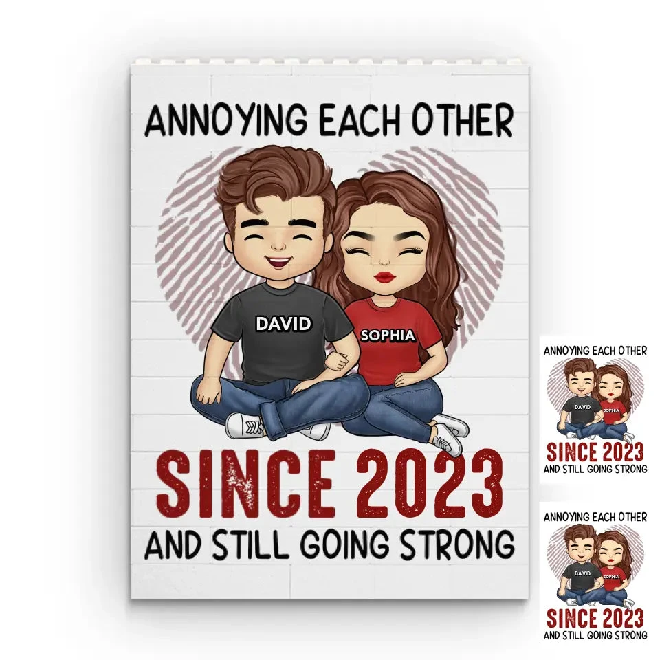 Annoying Each Other Still Going Strong - Couple Personalized Custom Vertical Rectangle Shaped Building Brick Blocks - Gift For Husband Wife, Anniversary 2 Annoying Each Other Still Going Strong - Couple Personalized Custom Vertical Rectangle Shaped Building Brick Blocks - Gift For Husband Wife, Anniversary - Image 2