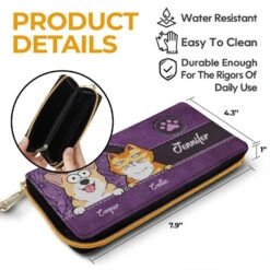Our Fur Mom Brings Us Everywhere - Dog & Cat Personalized Custom Leather Long Wallet - Gift For Pet Owners, Pet Lovers -Pawfect House Store 660a83407f1ff