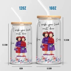 I Wish You Were My Neighbor - Bestie Personalized Custom Glass Cup, Iced Coffee Cup - Gift For Best Friends, BFF, Sisters 10 I Wish You Were My Neighbor - Bestie Personalized Custom Glass Cup, Iced Coffee Cup - Gift For Best Friends, BFF, Sisters -Pawfect House Store 660bd057a7b35