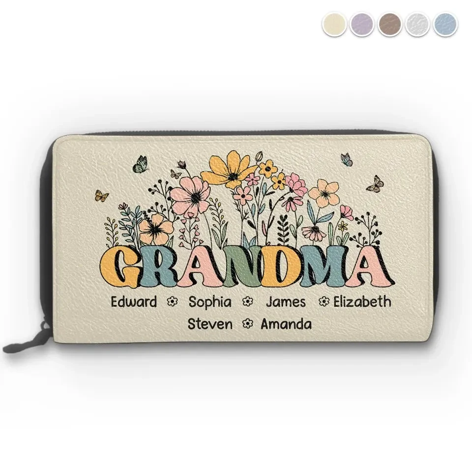 My Mother Is My Root, My Foundation - Family Personalized Custom Leather Long Wallet - Mother's Day, Gift For Mom, Grandma 1 My Mother Is My Root, My Foundation - Family Personalized Custom Leather Long Wallet - Mother's Day, Gift For Mom, Grandma