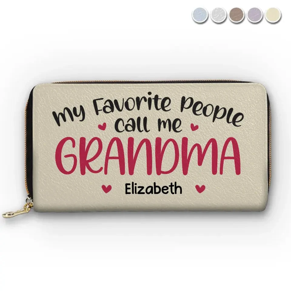 My Favourite People Call Me Grandma - Family Personalized Custom Leather Long Wallet - Mother's Day, Gift For Mom, Grandma 2 My Favourite People Call Me Grandma - Family Personalized Custom Leather Long Wallet - Mother's Day, Gift For Mom, Grandma - Image 2