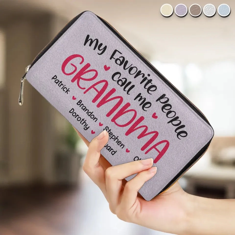 My Favourite People Call Me Grandma - Family Personalized Custom Leather Long Wallet - Mother's Day, Gift For Mom, Grandma 4 My Favourite People Call Me Grandma - Family Personalized Custom Leather Long Wallet - Mother's Day, Gift For Mom, Grandma - Image 4