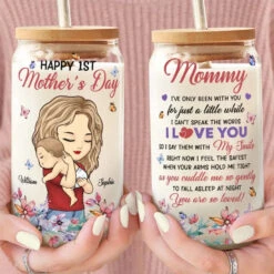 I Say I Love You With My Smile - Family Personalized Custom Glass Cup, Iced Coffee Cup - Mother's Day, Baby Shower Gift, Gift For First Mom 8 I Say I Love You With My Smile - Family Personalized Custom Glass Cup, Iced Coffee Cup - Mother's Day, Baby Shower Gift, Gift For First Mom -Pawfect House Store 6616565bcbdd1