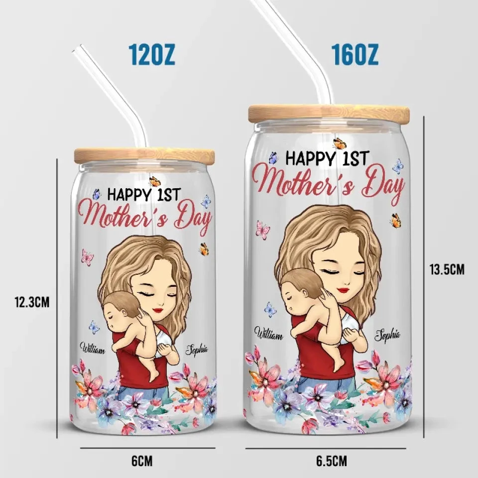 I Say I Love You With My Smile - Family Personalized Custom Glass Cup, Iced Coffee Cup - Mother's Day, Baby Shower Gift, Gift For First Mom 5 I Say I Love You With My Smile - Family Personalized Custom Glass Cup, Iced Coffee Cup - Mother's Day, Baby Shower Gift, Gift For First Mom - Image 5