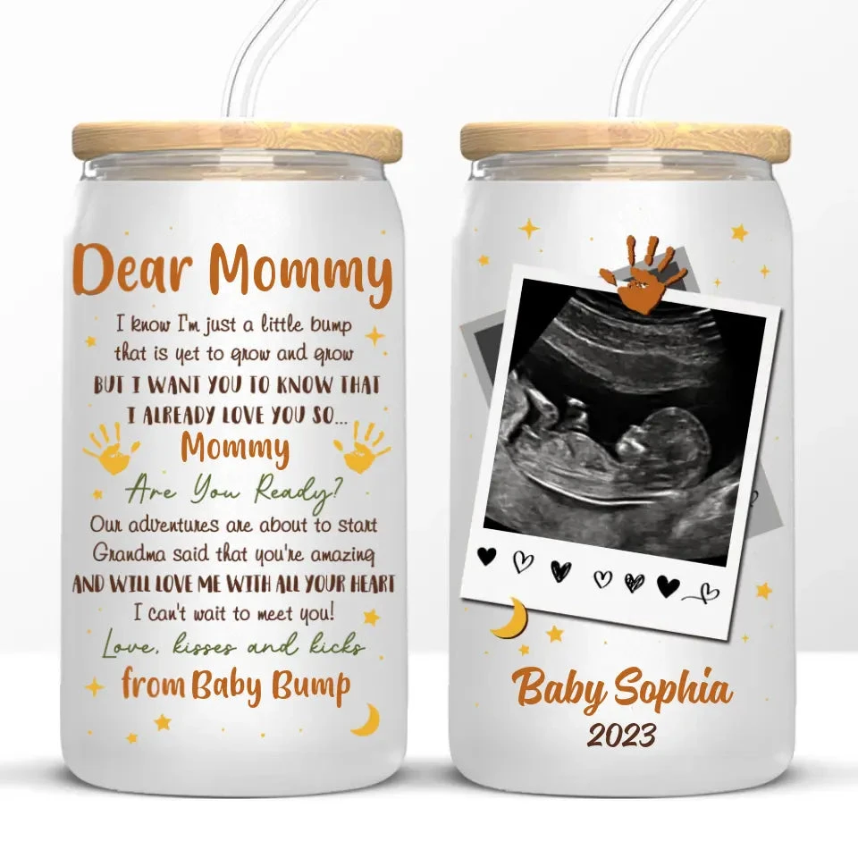 Custom Photo I Can't Wait To Meet You - Family Personalized Custom Glass Cup, Iced Coffee Cup - Mother's Day, Baby Shower Gift, Gift For First Mom 6 Custom Photo I Can't Wait To Meet You - Family Personalized Custom Glass Cup, Iced Coffee Cup - Mother's Day, Baby Shower Gift, Gift For First Mom - Image 6