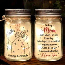 Thank You For Being The Light In My Life - Family Personalized Custom Mason Jar Light - Mother's Day, Gift For Mom, Grandma