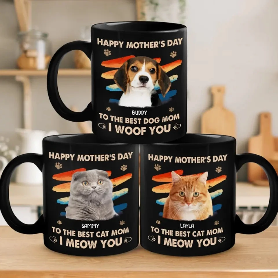 Custom Photo A Mother Must Think Twice - Dog & Cat Personalized Custom Black Mug - Mother's Day, Gift For Pet Owners, Pet Lovers 4 Custom Photo A Mother Must Think Twice - Dog & Cat Personalized Custom Black Mug - Mother's Day, Gift For Pet Owners, Pet Lovers - Image 4