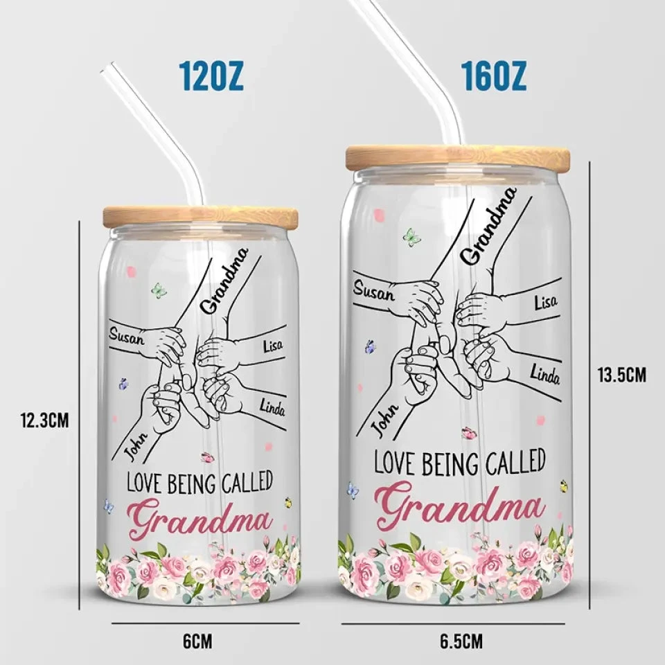 Love Being Called Grammy - Family Personalized Custom Glass Cup, Iced Coffee Cup - Mother's Day, Gift For Mom, Grandma 6 Love Being Called Grammy - Family Personalized Custom Glass Cup, Iced Coffee Cup - Mother's Day, Gift For Mom, Grandma - Image 6