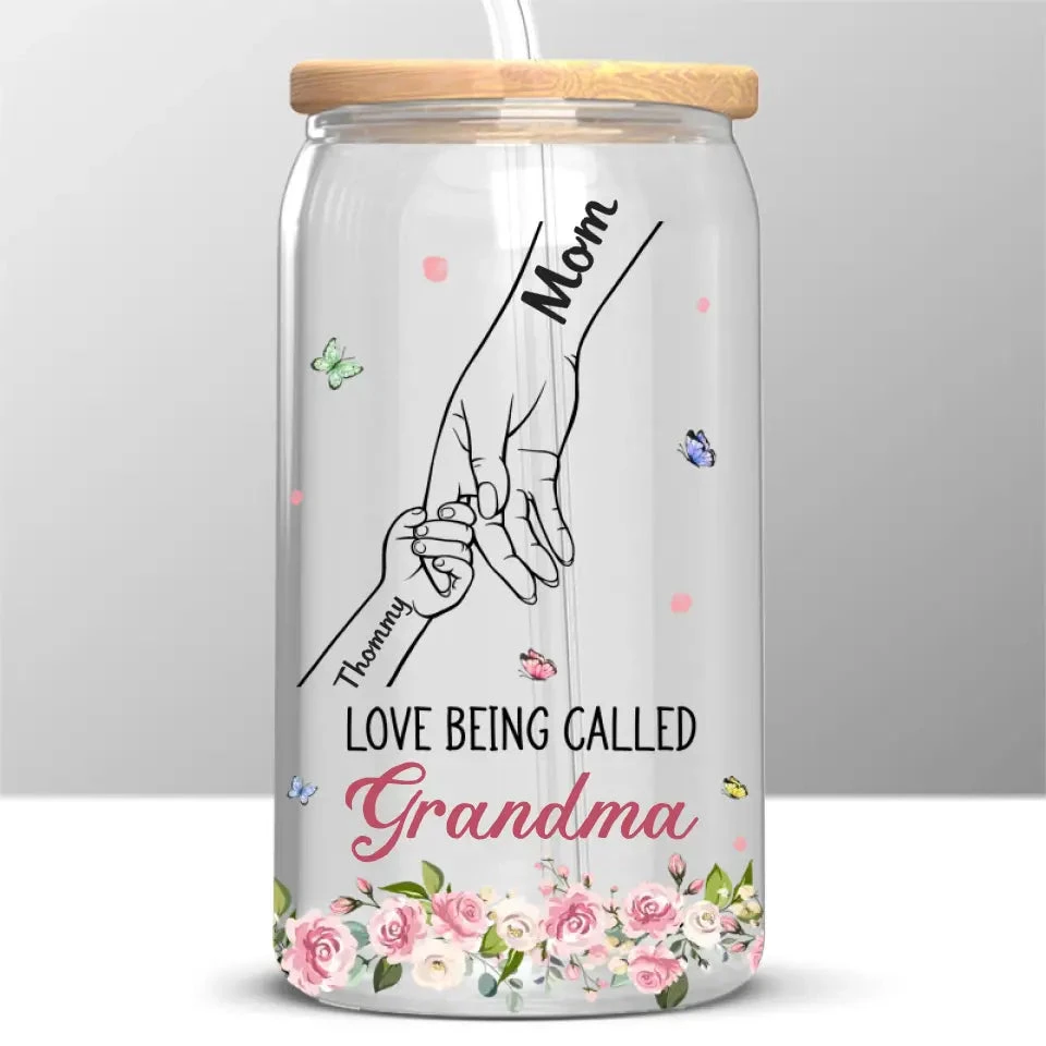 Love Being Called Grammy - Family Personalized Custom Glass Cup, Iced Coffee Cup - Mother's Day, Gift For Mom, Grandma 2 Love Being Called Grammy - Family Personalized Custom Glass Cup, Iced Coffee Cup - Mother's Day, Gift For Mom, Grandma - Image 2