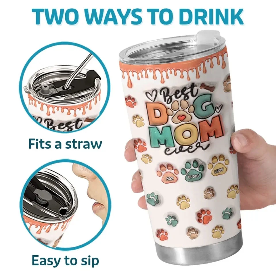 Best Fur Mom Ever - Dog & Cat Personalized Custom 3D Inflated Effect Printed Tumbler - Mother's Day, Gift For Pet Owners, Pet Lovers 4 Best Fur Mom Ever - Dog & Cat Personalized Custom 3D Inflated Effect Printed Tumbler - Mother's Day, Gift For Pet Owners, Pet Lovers - Image 4