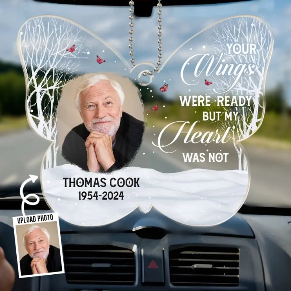 Custom Photo My Heart Was Not Ready For Your Leave - Memorial Personalized Custom Car Ornament - Acrylic Custom Shaped - Sympathy Gift For Family Members 1 Custom Photo My Heart Was Not Ready For Your Leave - Memorial Personalized Custom Car Ornament - Acrylic Custom Shaped - Sympathy Gift For Family Members