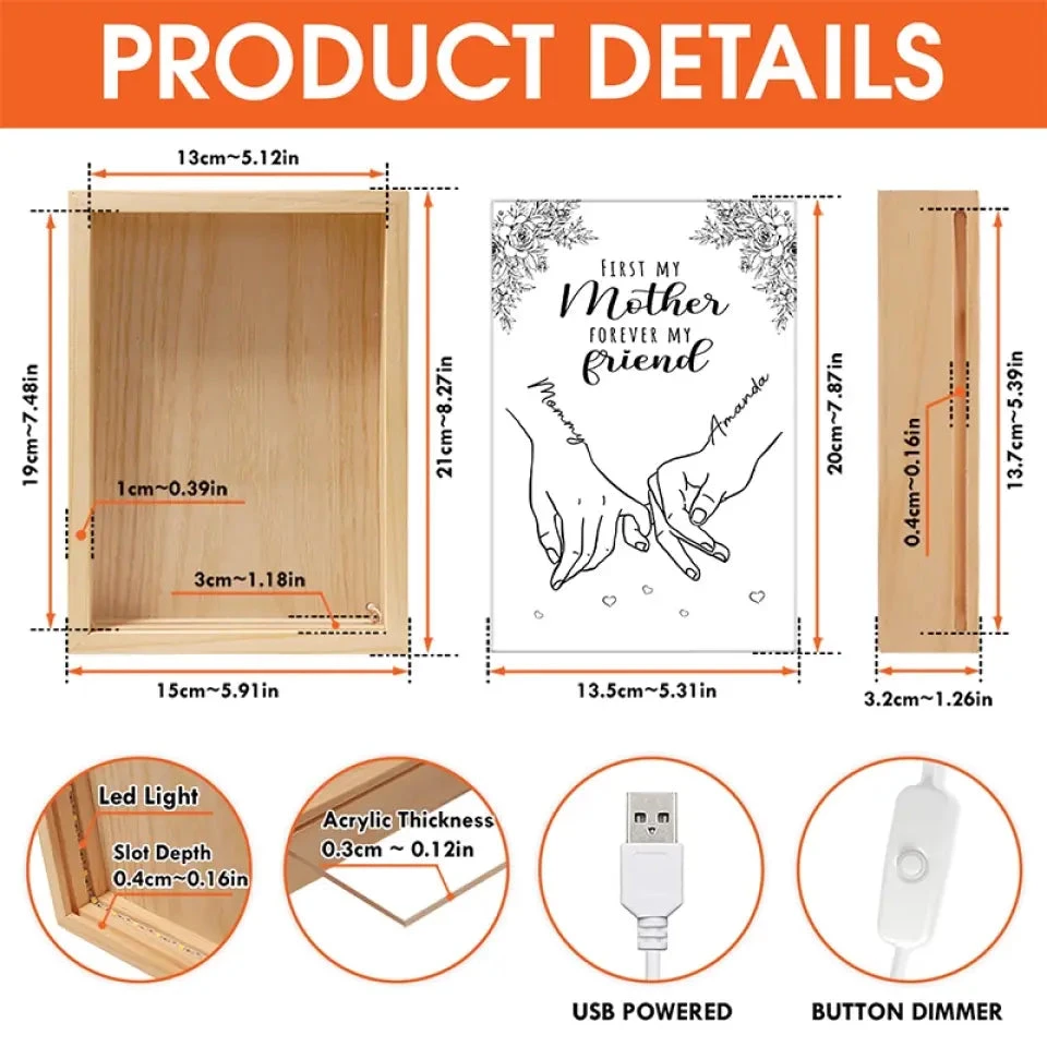 First My Mother, Forever My Friend - Family Personalized Custom Frame Light Box - Mother's Day, Gift For Mom, Grandma 6 First My Mother, Forever My Friend - Family Personalized Custom Frame Light Box - Mother's Day, Gift For Mom, Grandma - Image 6