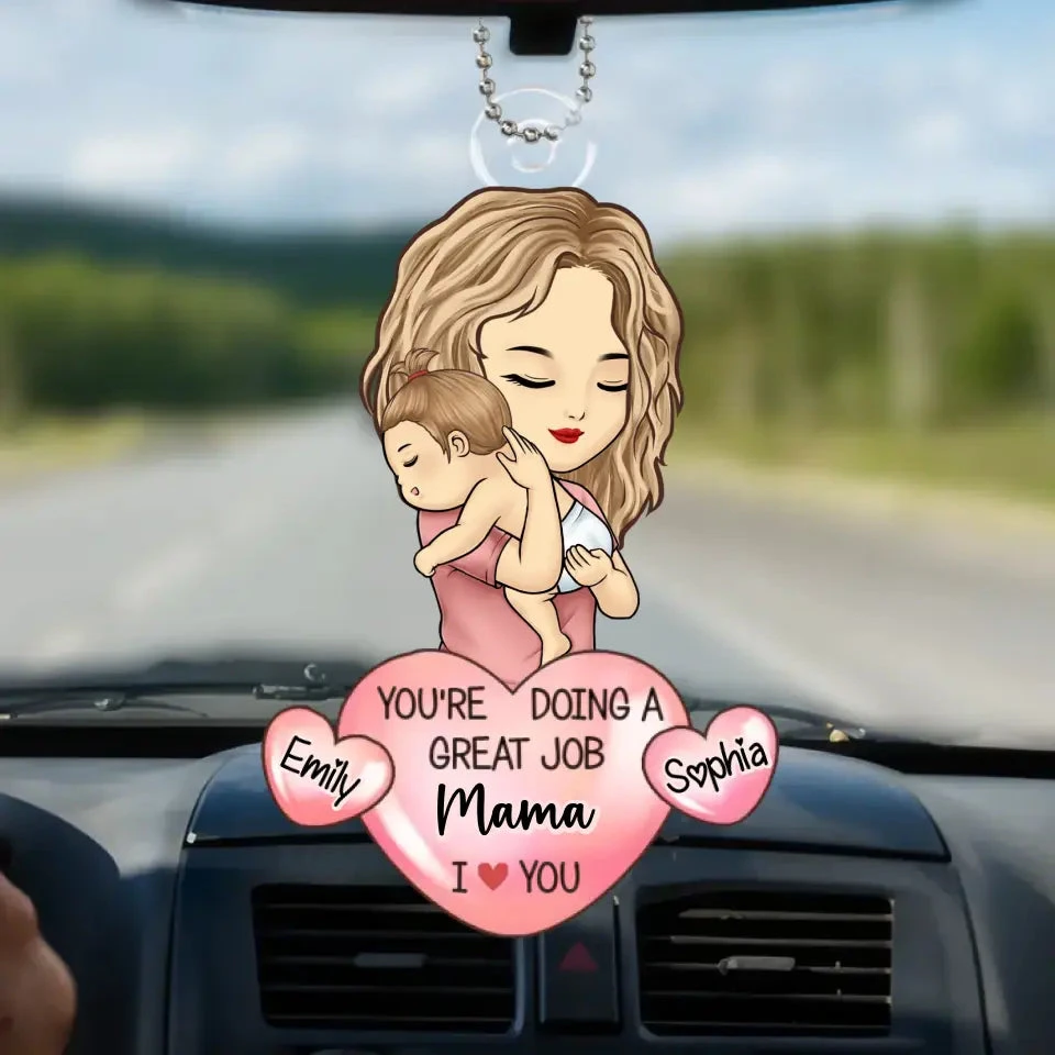 You're Doing A Great Job - Family Personalized Custom Car Ornament - Acrylic Custom Shaped - Gift For Mom, Grandma 2 You're Doing A Great Job - Family Personalized Custom Car Ornament - Acrylic Custom Shaped - Gift For Mom, Grandma - Image 2