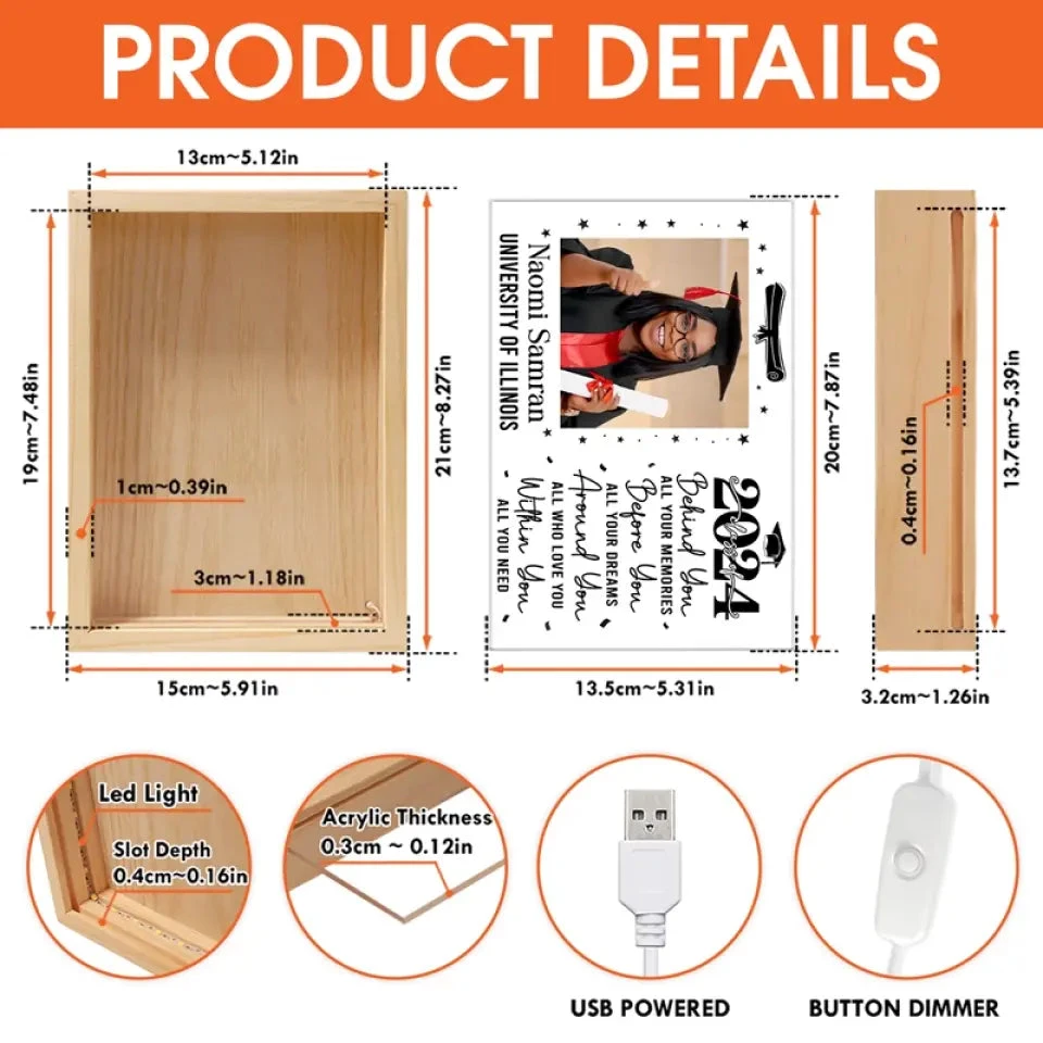 Custom Photo Happiness Is Wanting What You Get - Family Personalized Custom Frame Light Box - Graduation Gift For Siblings, Brothers, Sisters 6 Custom Photo Happiness Is Wanting What You Get - Family Personalized Custom Frame Light Box - Graduation Gift For Siblings, Brothers, Sisters - Image 6