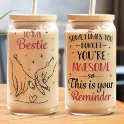 You Are My Soulmate - Bestie Personalized Custom Glass Cup, Iced Coffee Cup - Gift For Best Friends, BFF, Sisters -Pawfect House Store 6628cfd877710