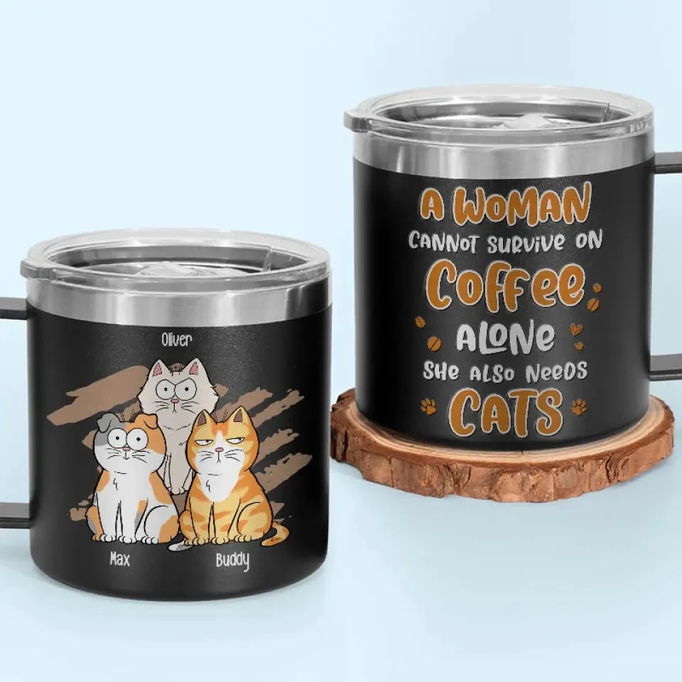 Life Is Better With Coffee And Cat - Cat Personalized Custom 14oz Stainless Steel Tumbler With Handle - Gift For Pet Owners, Pet Lovers 1 Life Is Better With Coffee And Cat - Cat Personalized Custom 14oz Stainless Steel Tumbler With Handle - Gift For Pet Owners, Pet Lovers