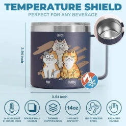 Life Is Better With Coffee And Cat - Cat Personalized Custom 14oz Stainless Steel Tumbler With Handle - Gift For Pet Owners, Pet Lovers 10 Life Is Better With Coffee And Cat - Cat Personalized Custom 14oz Stainless Steel Tumbler With Handle - Gift For Pet Owners, Pet Lovers -Pawfect House Store 66336a39ba4d3