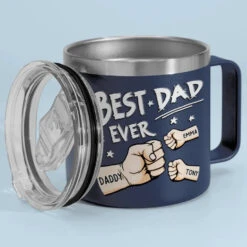 My Father Gave Me My Dreams - Family Personalized Custom 14oz Stainless Steel Tumbler With Handle - Father's Day, Gift For Dad, Grandpa -Pawfect House Store 66345f6cd8f49