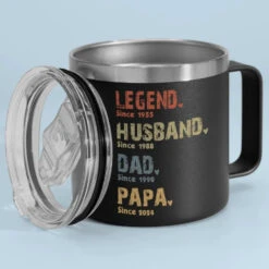 Life Of A Man - Family Personalized Custom 14oz Stainless Steel Tumbler With Handle - Father's Day, Gift For Dad, Grandpa -Pawfect House Store 66346033c54ac