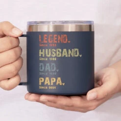 Life Of A Man - Family Personalized Custom 14oz Stainless Steel Tumbler With Handle - Father's Day, Gift For Dad, Grandpa -Pawfect House Store 66346043aa4d7