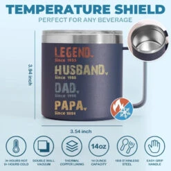 Life Of A Man - Family Personalized Custom 14oz Stainless Steel Tumbler With Handle - Father's Day, Gift For Dad, Grandpa -Pawfect House Store 66346054622d5