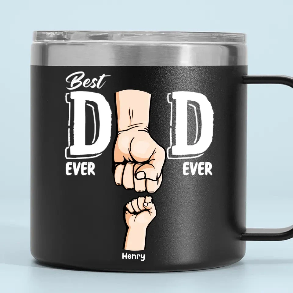 Best Dad Ever, I Got Your Back - Family Personalized Custom 14oz Stainless Steel Tumbler With Handle - Father's Day, Gift For Dad, Grandpa 2 Best Dad Ever, I Got Your Back - Family Personalized Custom 14oz Stainless Steel Tumbler With Handle - Father's Day, Gift For Dad, Grandpa - Image 2