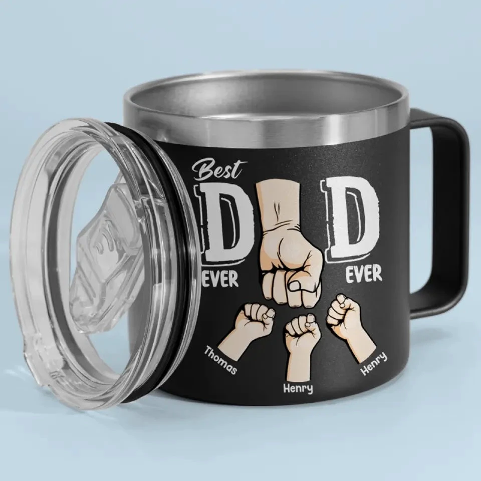Best Dad Ever, I Got Your Back - Family Personalized Custom 14oz Stainless Steel Tumbler With Handle - Father's Day, Gift For Dad, Grandpa 5 Best Dad Ever, I Got Your Back - Family Personalized Custom 14oz Stainless Steel Tumbler With Handle - Father's Day, Gift For Dad, Grandpa - Image 5