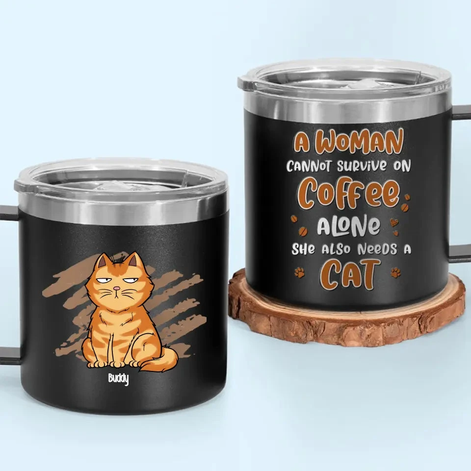 Life Is Better With Coffee And Cat - Cat Personalized Custom 14oz Stainless Steel Tumbler With Handle - Gift For Pet Owners, Pet Lovers 5 Life Is Better With Coffee And Cat - Cat Personalized Custom 14oz Stainless Steel Tumbler With Handle - Gift For Pet Owners, Pet Lovers - Image 5