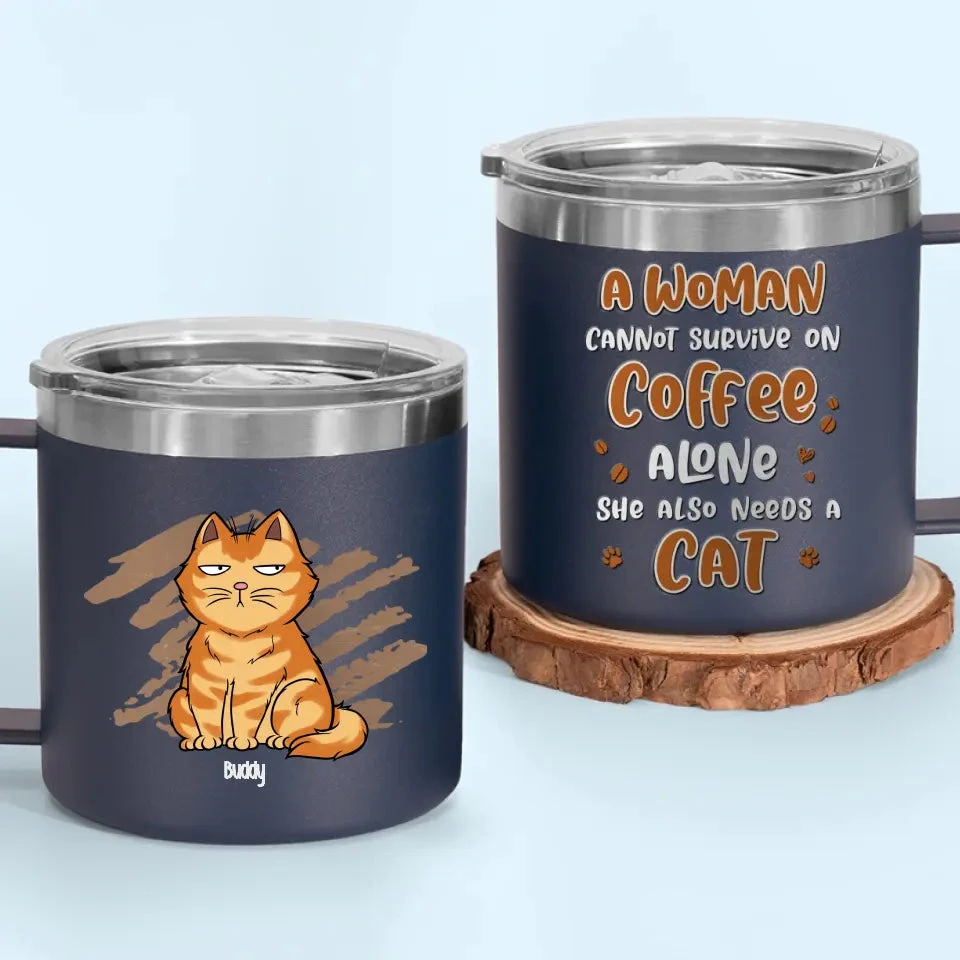 Life Is Better With Coffee And Cat - Cat Personalized Custom 14oz Stainless Steel Tumbler With Handle - Gift For Pet Owners, Pet Lovers 6 Life Is Better With Coffee And Cat - Cat Personalized Custom 14oz Stainless Steel Tumbler With Handle - Gift For Pet Owners, Pet Lovers - Image 6