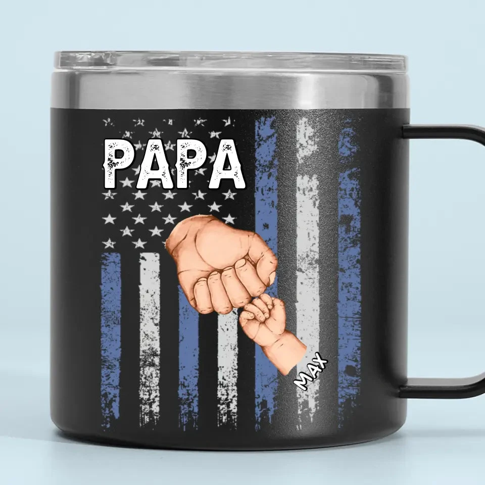 Great Fathers Find Solutions - Family Personalized Custom 14oz Stainless Steel Tumbler With Handle - Father's Day, Gift For Dad, Grandpa 2 Great Fathers Find Solutions - Family Personalized Custom 14oz Stainless Steel Tumbler With Handle - Father's Day, Gift For Dad, Grandpa - Image 2