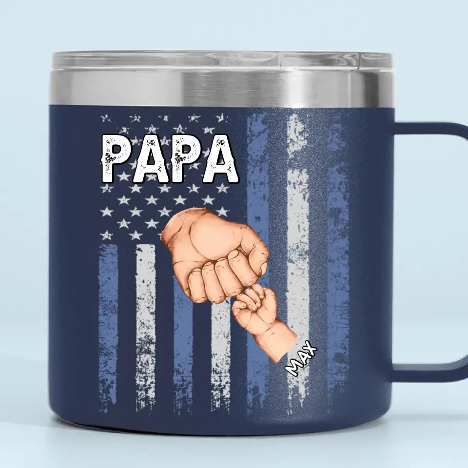 Great Fathers Find Solutions - Family Personalized Custom 14oz Stainless Steel Tumbler With Handle - Father's Day, Gift For Dad, Grandpa 4 Great Fathers Find Solutions - Family Personalized Custom 14oz Stainless Steel Tumbler With Handle - Father's Day, Gift For Dad, Grandpa - Image 4