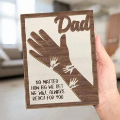 We Hold Our Hands Together And Forever - Family Personalized Custom 2-Layered Wooden Plaque With Stand - Father's Day, Gift For Dad, Grandpa 10 We Hold Our Hands Together And Forever - Family Personalized Custom 2-Layered Wooden Plaque With Stand - Father's Day, Gift For Dad, Grandpa -Pawfect House Store 6638937e8ba78