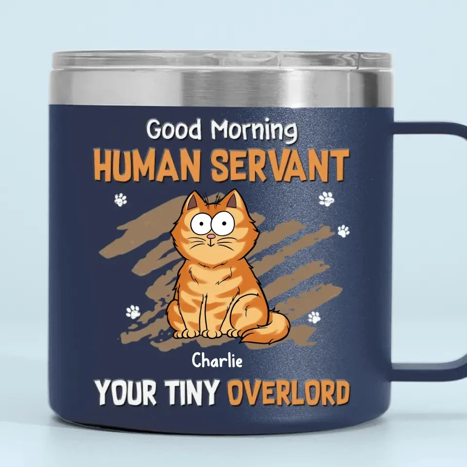 My Life Ruled By A Tiny Overlord - Cat Personalized Custom 14oz Stainless Steel Tumbler With Handle - Gift For Pet Owners, Pet Lovers 6 My Life Ruled By A Tiny Overlord - Cat Personalized Custom 14oz Stainless Steel Tumbler With Handle - Gift For Pet Owners, Pet Lovers - Image 6