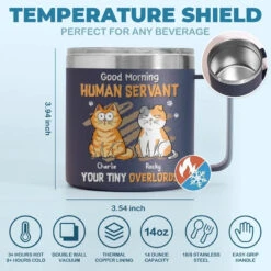 My Life Ruled By A Tiny Overlord - Cat Personalized Custom 14oz Stainless Steel Tumbler With Handle - Gift For Pet Owners, Pet Lovers 10 My Life Ruled By A Tiny Overlord - Cat Personalized Custom 14oz Stainless Steel Tumbler With Handle - Gift For Pet Owners, Pet Lovers -Pawfect House Store 6638b4ac73f2a