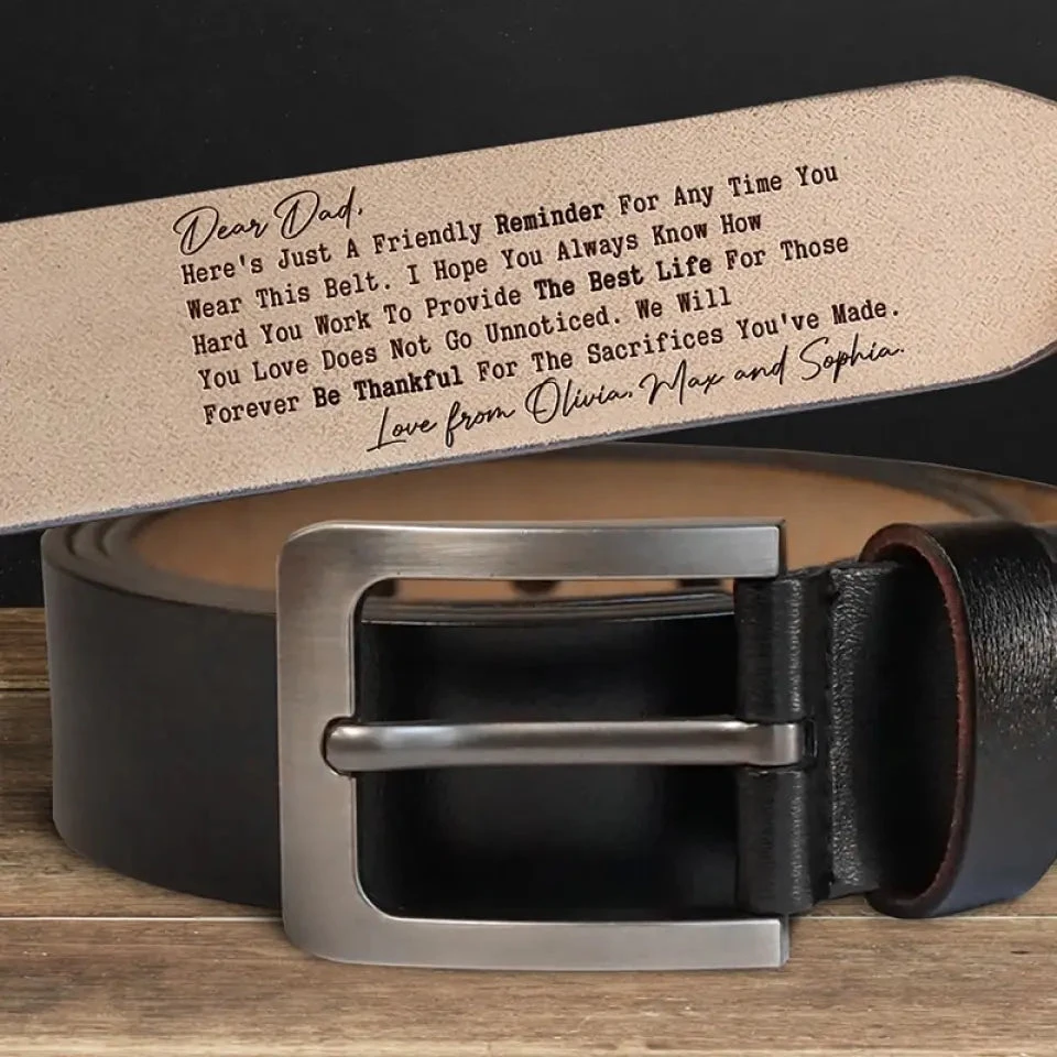 We Will Forever Be Thankful - Family, Personalized Custom Engraved Leather Belt - Father's Day, Gift For Dad, Grandpa 1 We Will Forever Be Thankful - Family, Personalized Custom Engraved Leather Belt - Father's Day, Gift For Dad, Grandpa