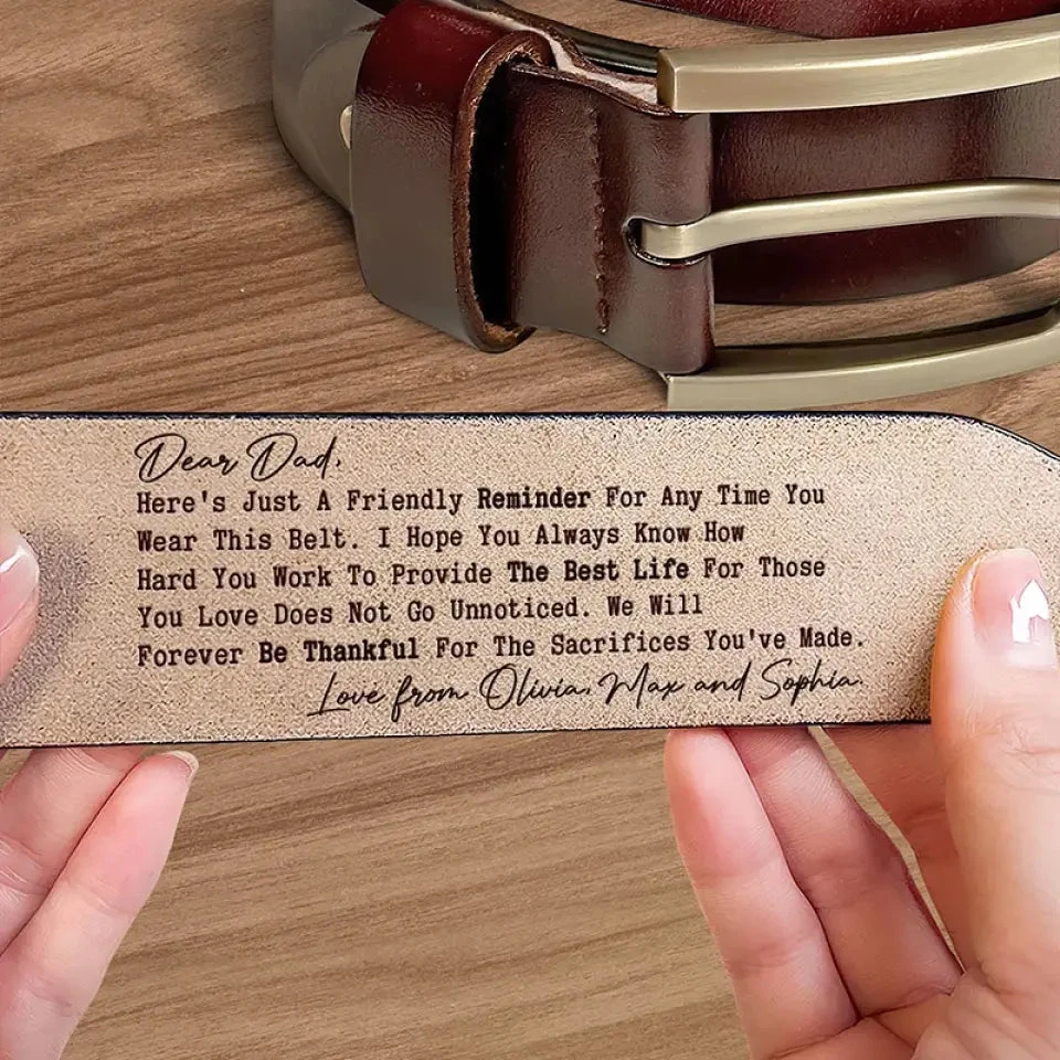 We Will Forever Be Thankful - Family, Personalized Custom Engraved Leather Belt - Father's Day, Gift For Dad, Grandpa 2 We Will Forever Be Thankful - Family, Personalized Custom Engraved Leather Belt - Father's Day, Gift For Dad, Grandpa - Image 2