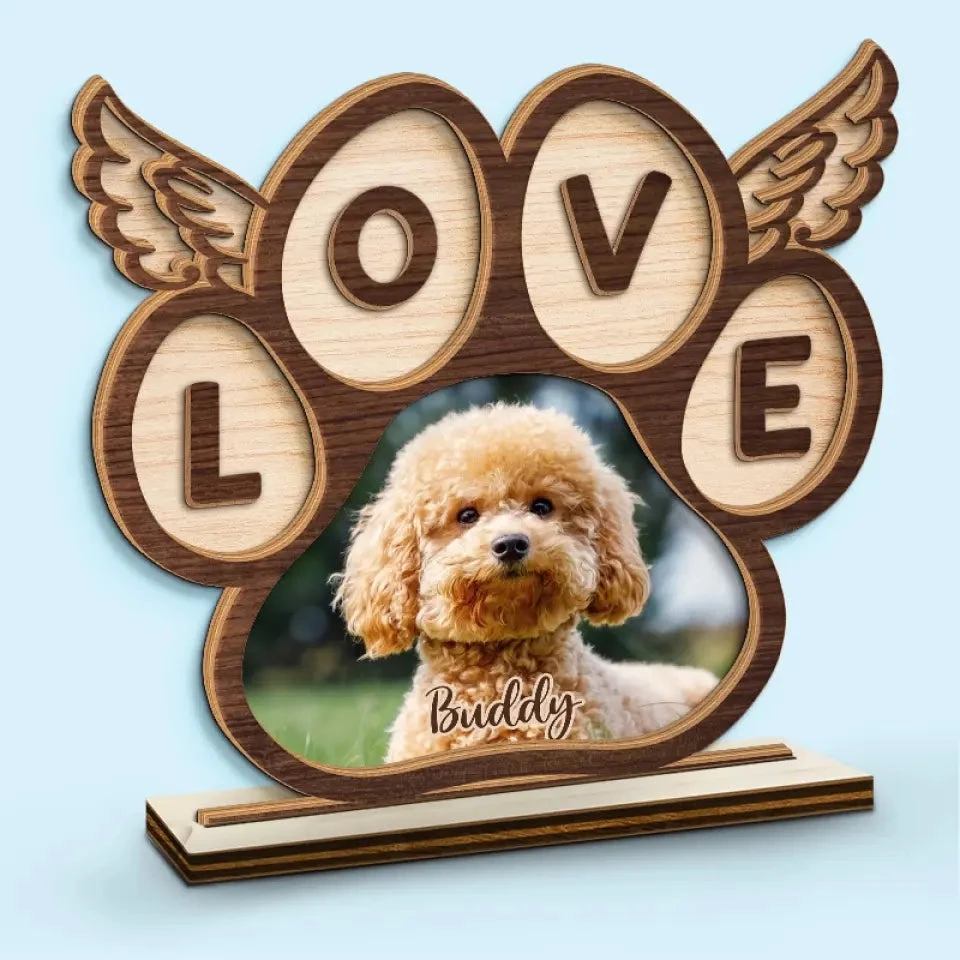 Custom Photo My Love For You Is Forever - Memorial Personalized Custom Shaped 2-Layered Wooden Plaque With Flat Stand - House Warming Gift For Pet Owners, Pet Lovers 1 Custom Photo My Love For You Is Forever - Memorial Personalized Custom Shaped 2-Layered Wooden Plaque With Flat Stand - House Warming Gift For Pet Owners, Pet Lovers