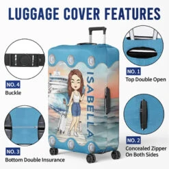 Just A Girl Who Loves Cruising - Travel Personalized Custom Luggage Cover - Holiday Vacation Gift, Gift For Adventure Travel Lovers -Pawfect House Store 6639a47963aa6